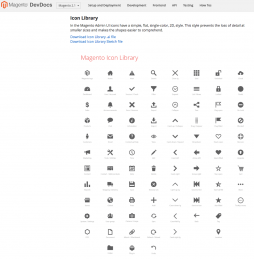 Icon Library von Magento